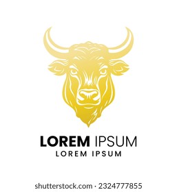 Strong bull attack look back logo design inspiration. Bull logo design template premium vector. Bull, cow icon. Longhorn simple flat logo design vector
