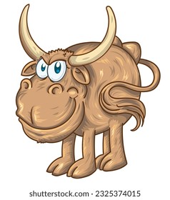 Strong bull character cartoon. vector illustration