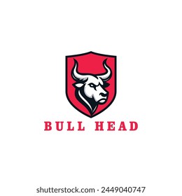 A strong bull head on shield logo
