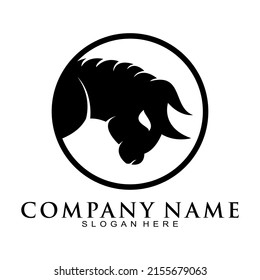 Strong bull head symbol logo design