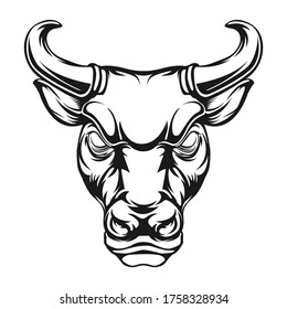 Strong Bull Head Vector Illustration Stock Vector (Royalty Free) 1758328934