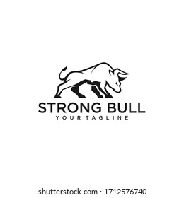 strong bull logo design inspiration. bull, buffalo, modern logo, clip art vector. 