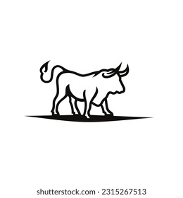 Vector de diseño de logotipo de toro fuerte