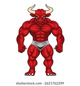 strong bull mascot vector illustration design