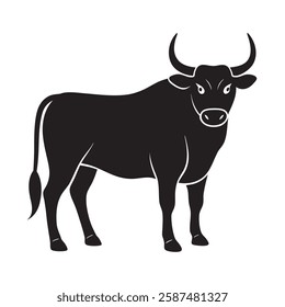 The strong Bull silhouette as national emblem of Spain