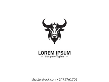 Strong bull vector icon logo illustration symbol graphic