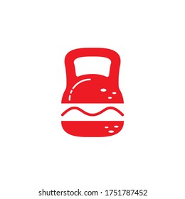 Fuerte diseño del logo del vector de hamburguesa. Icono de timbre y hamburguesa.