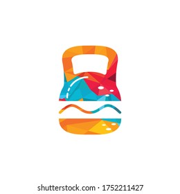 Fuerte diseño del logo del vector de hamburguesa. Icono de timbre y hamburguesa.