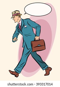 Strong businessman goes forward