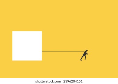 Strong businessman vector concept. Business hard work Symbol of strength, courage, power