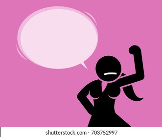 Strong and capable woman showing her bicep. She is saying that women has rights and is as powerful as men. This poster artwork gives motivation and inspiration for women to be confident and tough.
