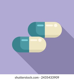 Strong capsules icon flat vector. Strong potion vitamin. Remedy health