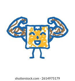strong cardboard box character doodle icon sketch vector. strong cardboard box character sign. isolated symbol illustration