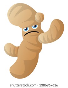 Strong cartoon ginger illustration vector on white background
