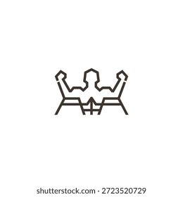 Conceito de ideia de logotipo de cadeiras fortes.