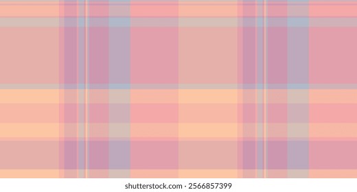 Strong check seamless vector, stage texture plaid background. Filigree pattern tartan textile fabric in light and red colors palette.