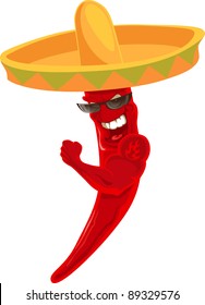 strong chili in sombrero shows tattoo on it shoulder