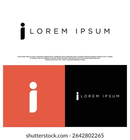Strong and clean I initial logo with bold minimalist design, suitable for creative and corporate branding.