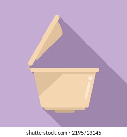 Strong coffee capsule icon flat vector. Espresso cup. Drink aroma