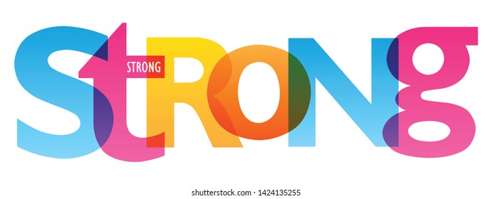 STRONG colorful vector concept word typography banner