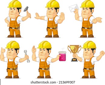 Strong Construction Worker Mascot 3