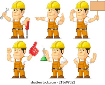 Strong Construction Worker Mascot 6