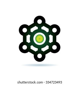 Strong Core Network Icon Vector Logo Template