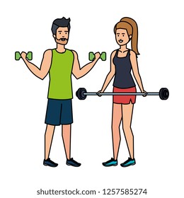 strong couple lifting weight