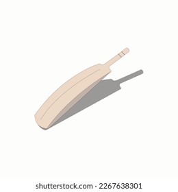 A Strong  Cricket Bat with shadow -Vector artwork