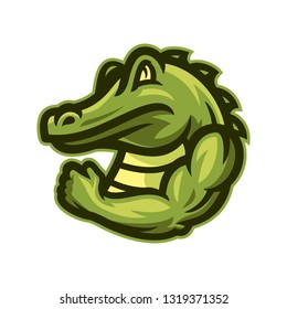 Strong crocodile mascot logo vector