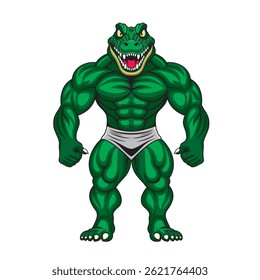 strong crocodile mascot vector illustration design