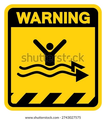 Strong Current Watch Out Warning Sign, Vector Illustration, Isolate On White Background Label.EPS10