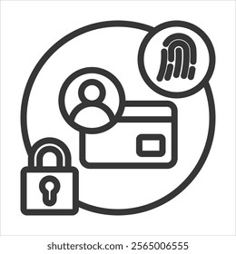 Strong Customer Authentication Outline Icon Vector Illustration