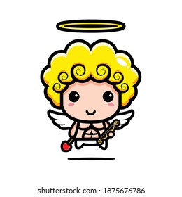 strong cute cupid character design