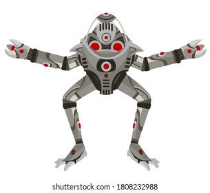 strong cyborg robot warrior with claws