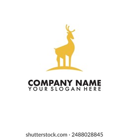 Strong Deer Antler Building Logo Design. Deer Antlers Grow From Inside Building Logo Design.