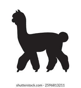 Strong and Defined Alpaca Silhouette for High-Impact Branding - Alpaca Vector - Alpaca Icon
