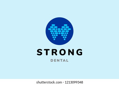 Strong dental logo template with type of abstract logo can use for corporate brand identity, pharmacy, medical, hospital