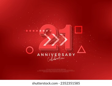 Strong design for 21st anniversary celebration. with bold red color.