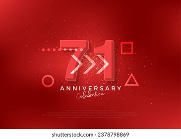 Strong design for 71st anniversary celebration. with bold red color. Premium vector for poster, banner, celebration greeting.
