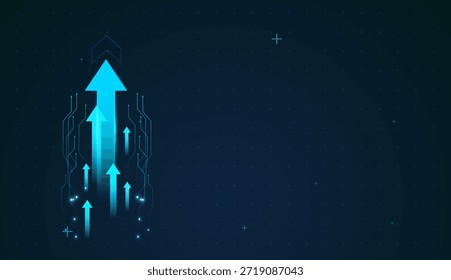 La fuerte dirección diagonal transmite impulso y planificación hacia adelante. Estética de alta tecnología perfecta para gráficos de criptomonedas y banca digital Concepto de Elementos Arrows