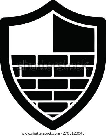 Strong digital firewall shield icon for ultimate network security Vector.