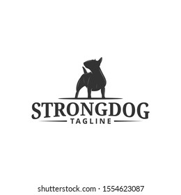 Strong dog logo design -  a silhouette of bull terrier vector