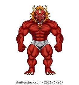 strong dragon mascot vector illustration design