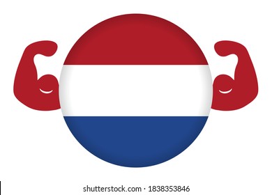 Fuerte ilustración holandesa (bandera circular holandesa y bicep)