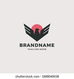 Strong Eagle logo design vector illustration