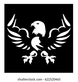 Strong eagle with muscle wings vector icon best of all shows the power and might. New vacant unused icon (just finished 17.04.2017). Can be useful for logo, emblem, badge, label and etc.