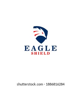 Strong Eagle Shield Logo Design Vector