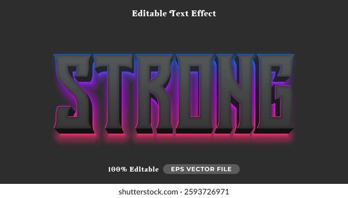 strong editable text effect, text style