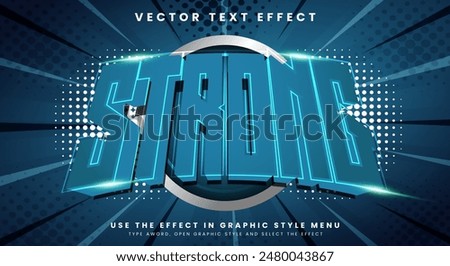 Strong editable text effect template with sport theme style